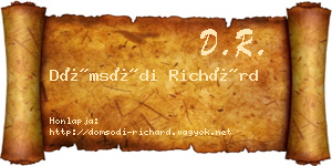 Dömsödi Richárd névjegykártya